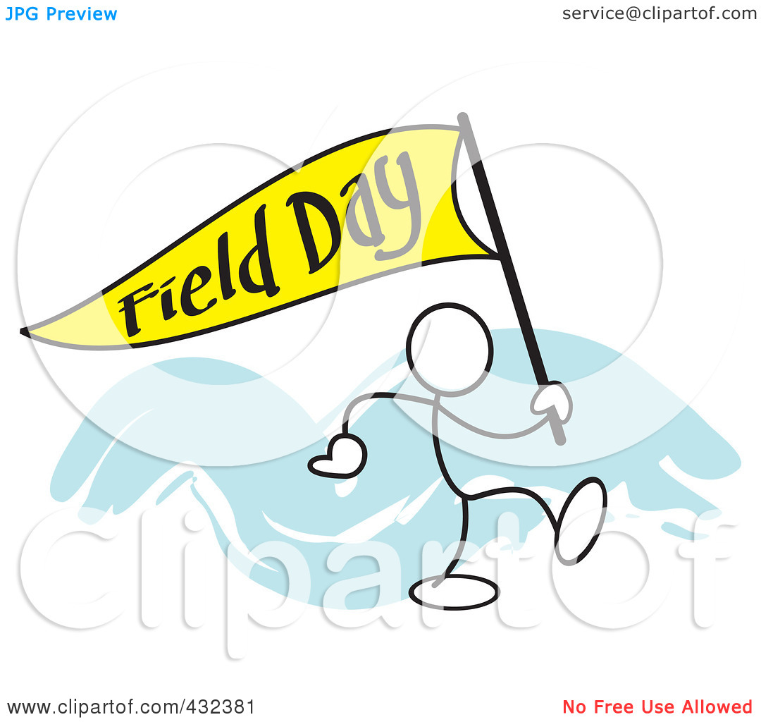 Free  Rf  Clipart Illustration Of A Stickler Man Carrying A Field Day