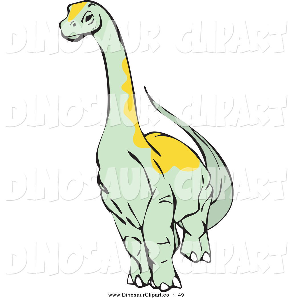 Green Apatosaurus Brontosaurus Dinosaur Looking Left By Xunantunich