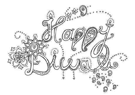 Happy Diwali Coloring Pages Card   Free Coloring Pages