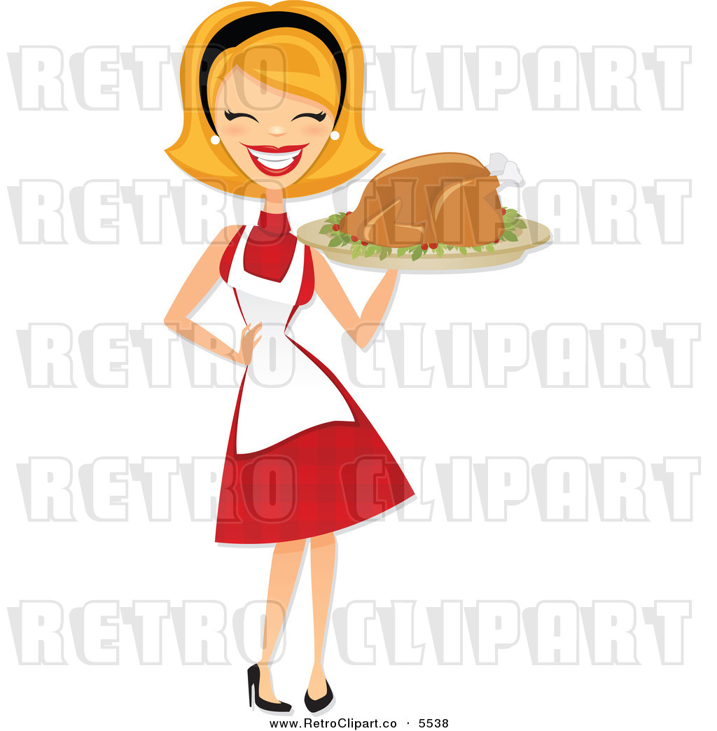 Housewife Clipart Vector Clipart Of A Happy Retro Housewife Carrying A