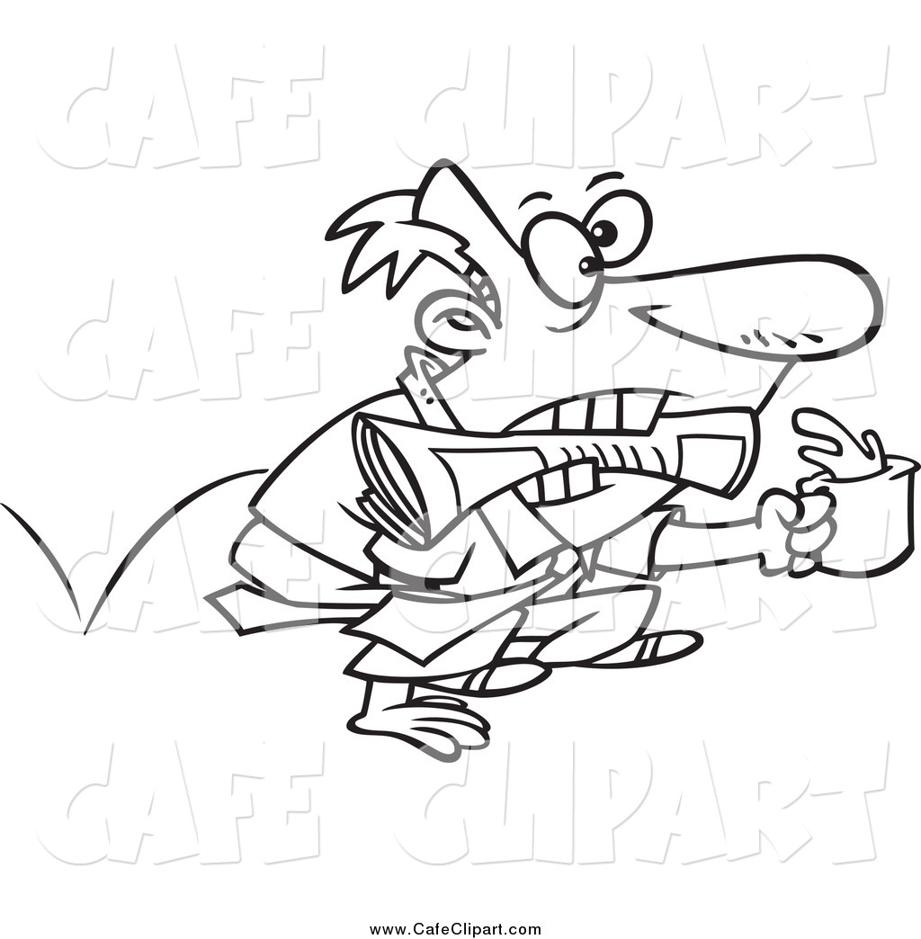 Larger Preview  Vector Cartoon Clip Art Of A Lineart Fetching