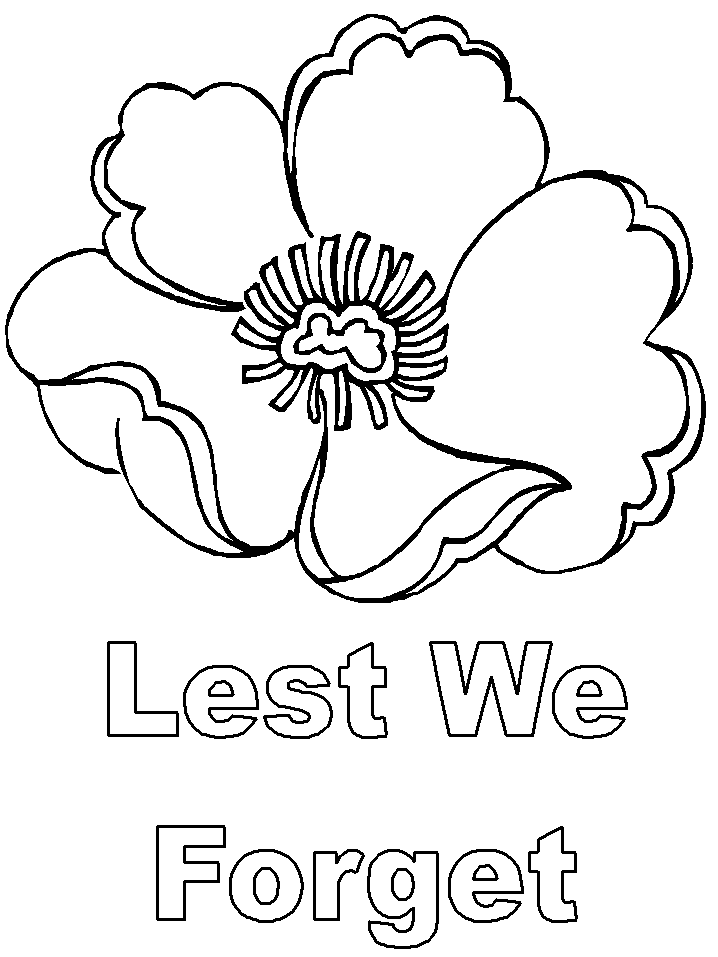 Lest We Forget Colouring Page