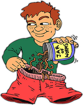 Man Playing A Dirty Trick Using A Jar Of Worms