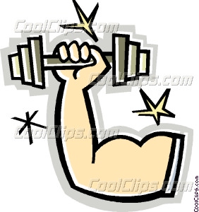 Muscular Arm With Weights Vector Clip Art