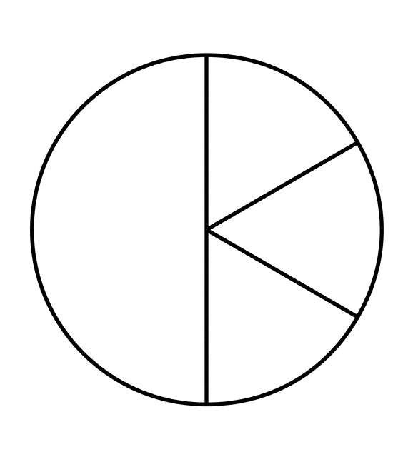One Half And Three Sixths Of A Pie Fraction   Clipart Etc