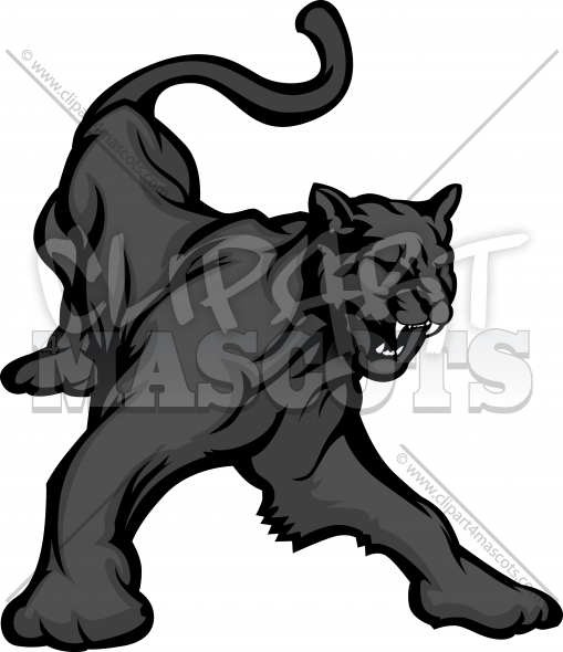 Panther Mascot Body Vector Illustration   Clipart 4 Mascots   Quality