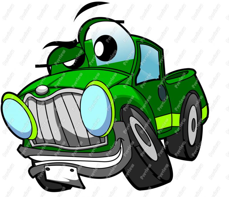 Pickup Truck Character Clip Art   Royalty Free Clipart   Vector