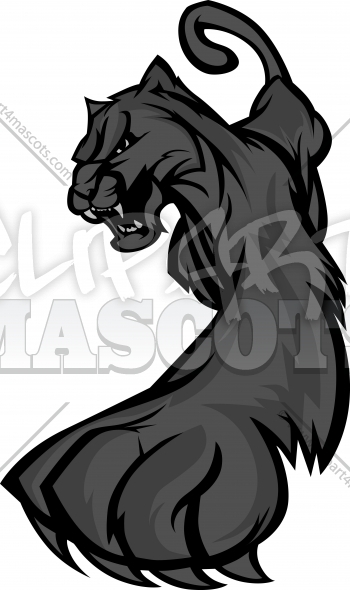 Prowling Panther Mascot Body Vector Illustration   Clipart 4 Mascots
