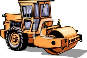 Steam Roller Construction Vehicle   Royalty Free Clipart Picture