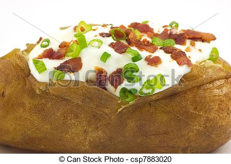 Stock Photography Of Baked Potato With Toppings   Baked Russet Potato    