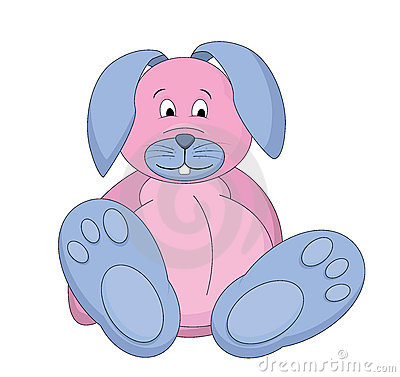Stuffed Animal Bunny Clipart Pink And Blue Bunny