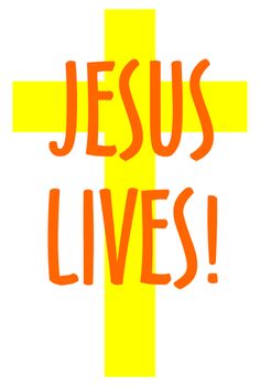 Symbols   Free Christian Clip Art  Yellow Cross Emblem   Jesus Lives
