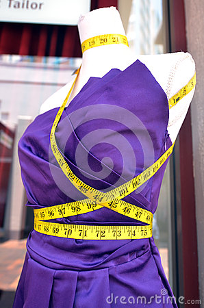 Tailors Purple Textile Dress Dummy With Measure Tape 