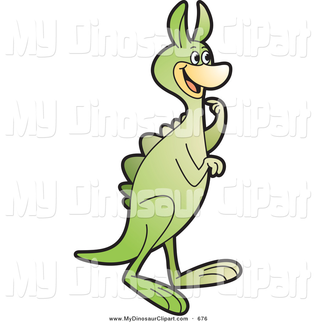 Thinking Green Dinosaur Silly Green 3d T Rex Dinosaur Gesturing Left    