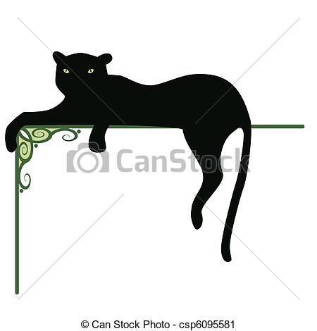 With The Black Panther And Pattern For    Csp6095581   Search Clipart