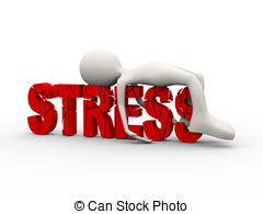 3d Man Lying On Cracked Word Stress   3d Illustration Of