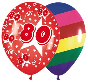 80th Birthday Latex Balloons   Happy Birthday Idea