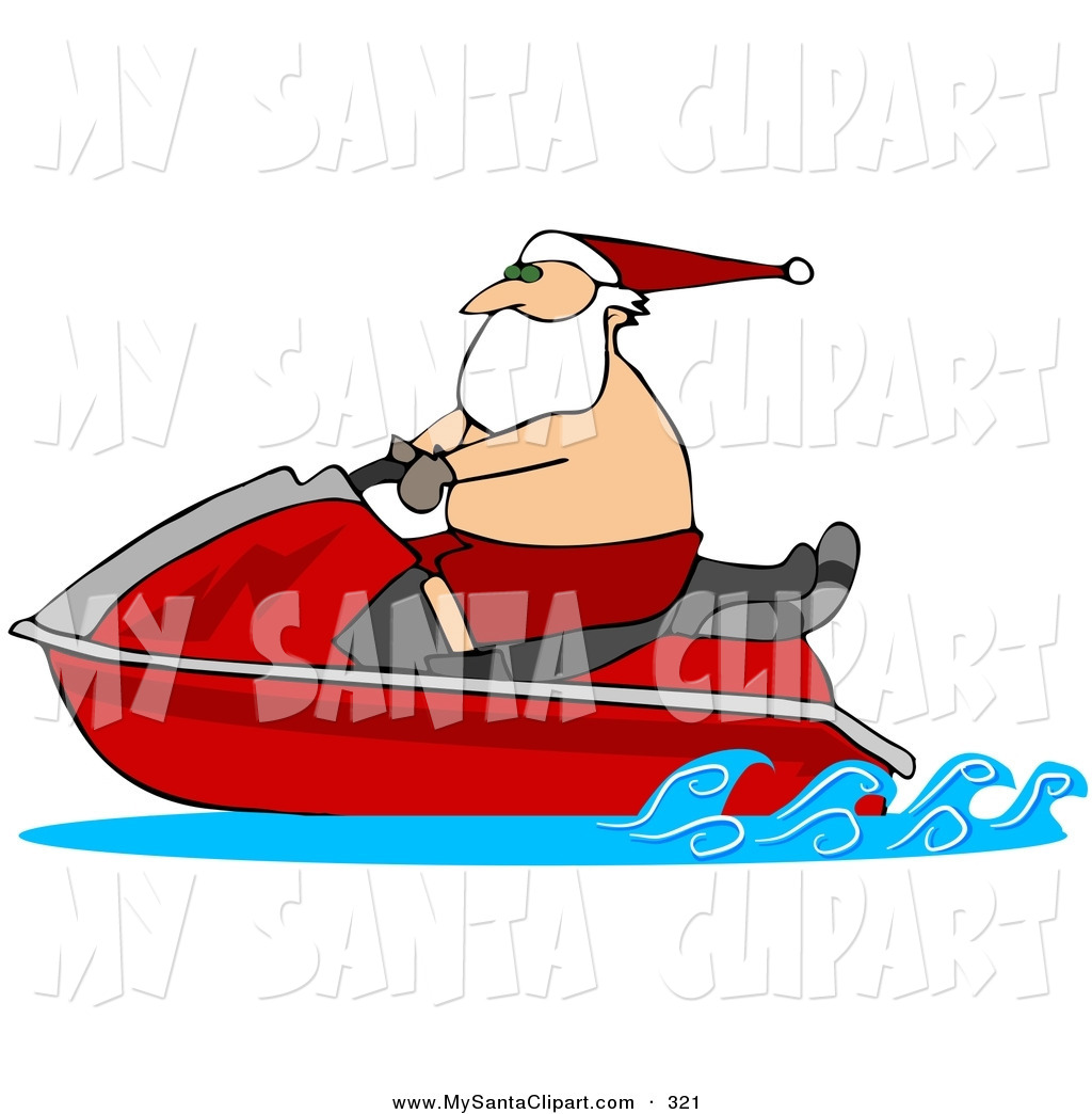 Christmas Clip Art Of A White Santa Claus Wearing Shorts And A Hat