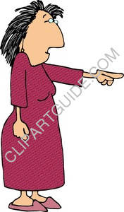 Clip Art Image Of Mad Woman Pointing Her Finger