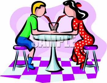 Clip Art Picture Of Two Teens Sharing A Milkshake   Foodclipart Com