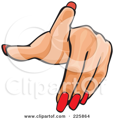 Clipart Illustration Of A Woman S Hand With Red Finger Nails Pointing