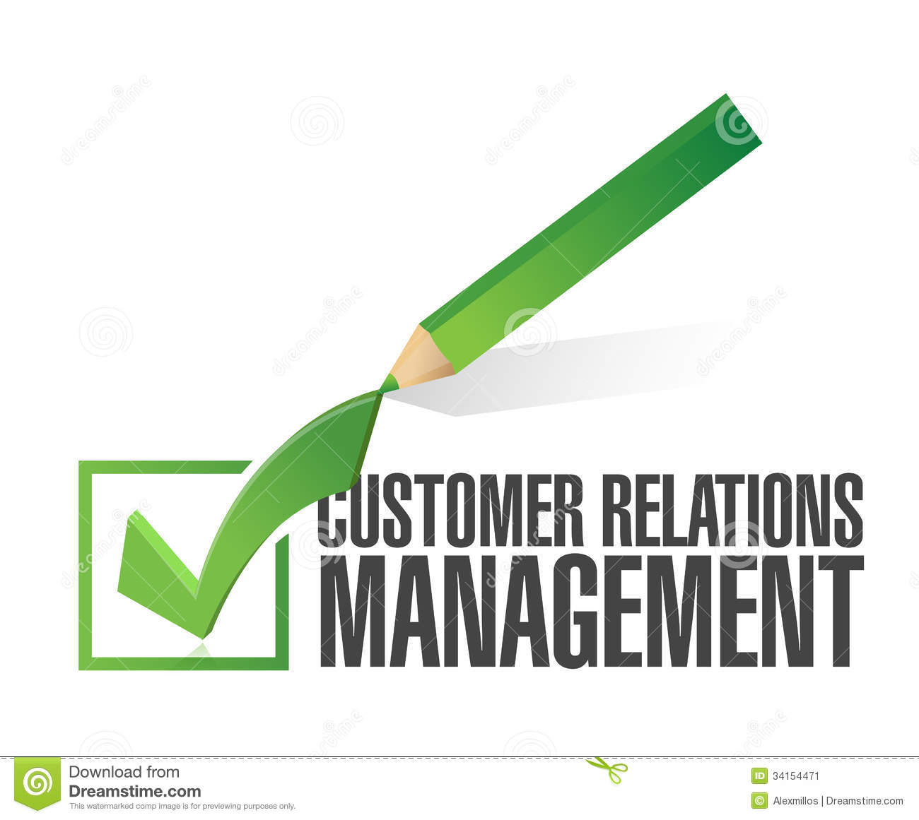 Customer Relationship Management Check Mark Illustration Design Over