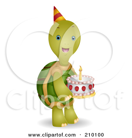 Cute Birthday Tortoise Carrying A Cake By Bnp Design Studio