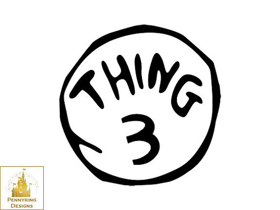 Dr  Suess Thing 1 And Thing 2 Thing 3 Logo T Shirt Decal Custom    
