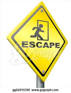 Drawing   Escape Route Exit Sign Or Icon  Clipart Drawing Gg62019390
