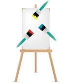 Easel And Paint Brush Illustration Clipart Graphic