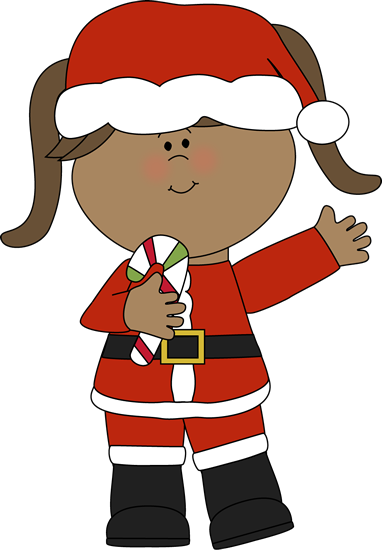 Girl Santa With A Candy Cane Clip Art   Girl Santa With A Candy Cane