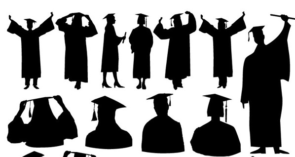 Graduation Figures Silhouette Design Vector Download Name Graduation    