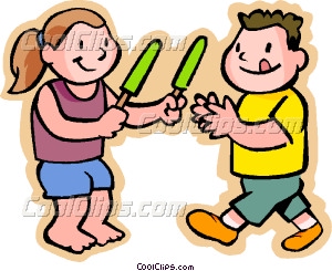 Kids Sharing Food Clipart