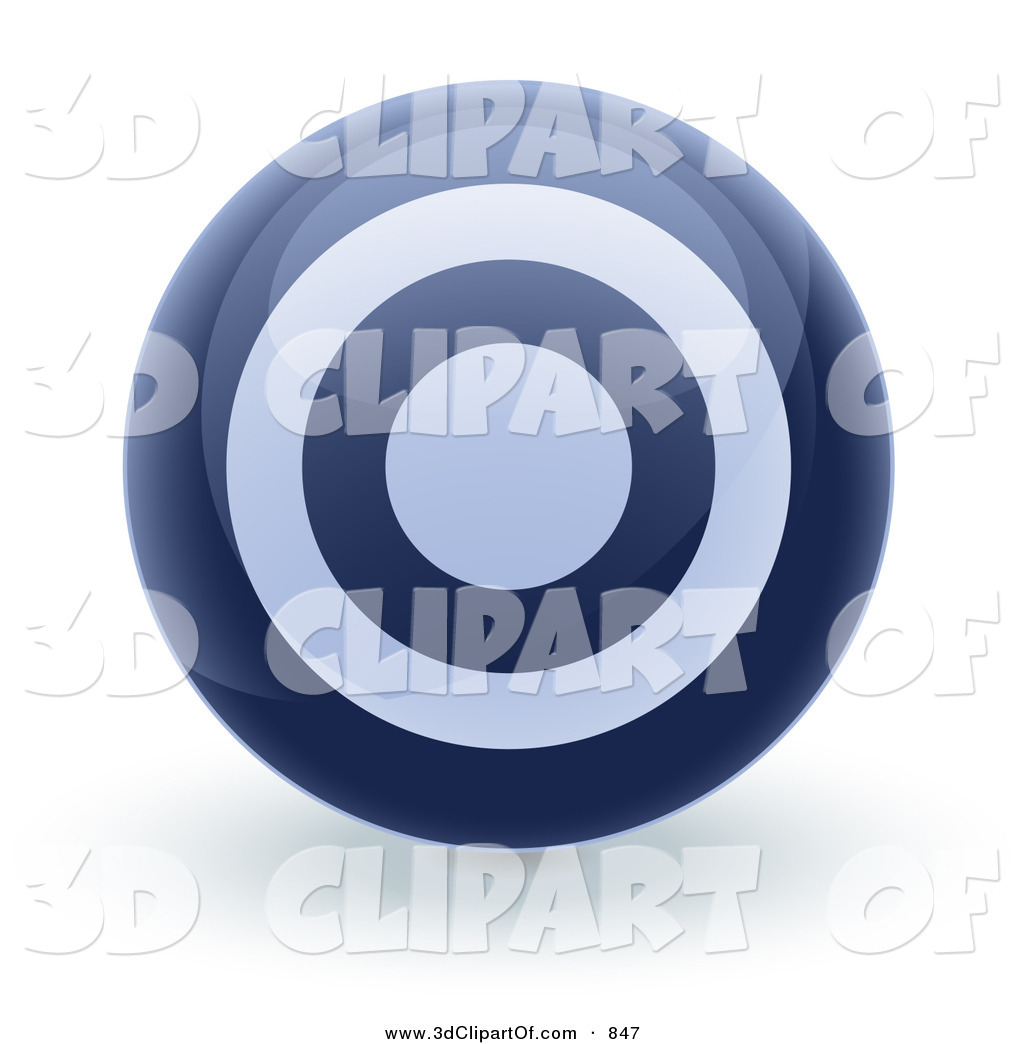 Larger Preview  3d Clip Art Of A Blue Bullseye Target Circle Icon