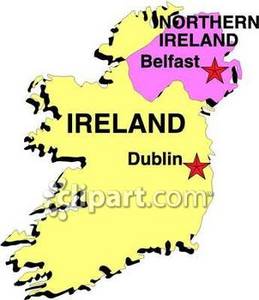 Map Of Ireland And Northern Ireland   Royalty Free Clipart Picture