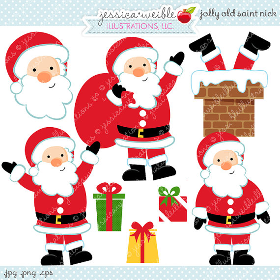 Nick   Cute Digital Clipart   Commercial Use Ok Santa Clipart Santa