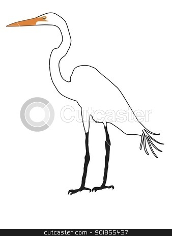 Of White Heron Stock Vector Clipart Illustration Of White Heron