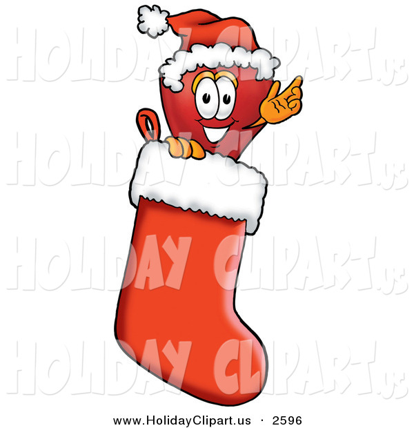 Outgoing Red Apple Character Mascot Wearing A Santa Hat Inside A Red