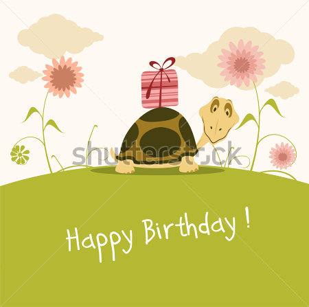Premium Gt Dieren Amp Wild Gt Happy Birthday Card Schattige Schildpad