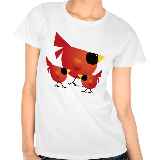 Red Cardinal Birds Cartoon Graphics Cute Happy Fam T Shirt From    