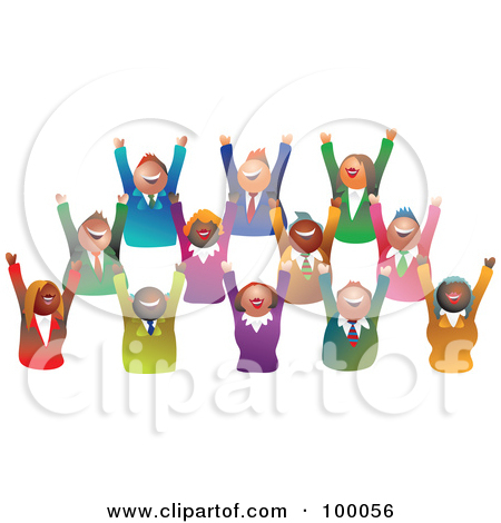 Royalty Free  Rf  Clipart Illustration Of A Business Team Celebrating