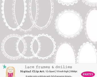 Sale Lace Frame Clip Art Lace Border Clipart Doilie Clip Art Frame