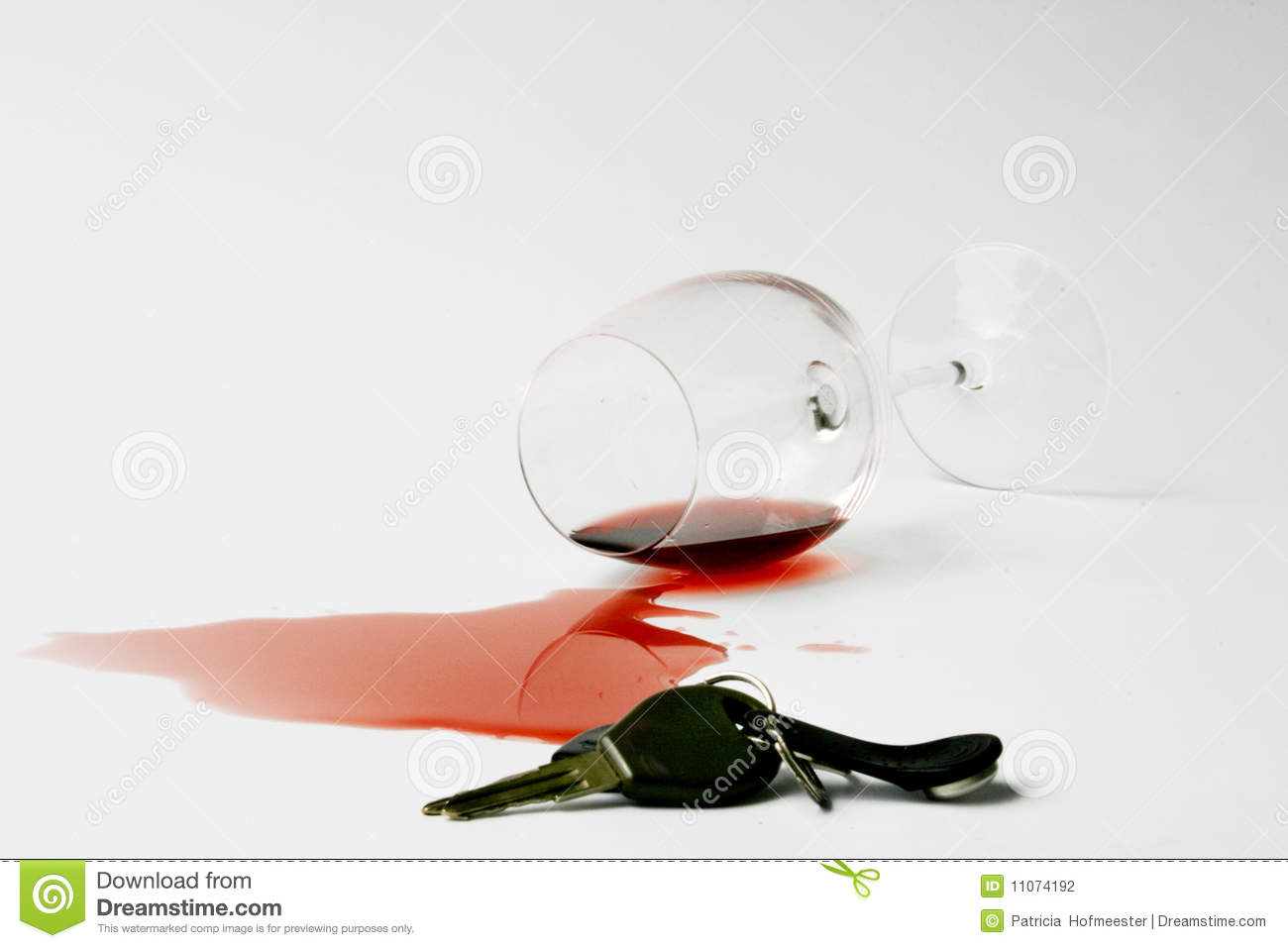Spilled Red Wine And Cork In Background Concept For No Drunk Driving