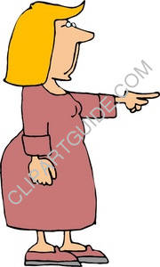Stock Clip Art Image Of A Woman Pointing A Finger