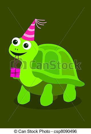 Stock Illustration Of Cute Turtle Bringing A Present   A Cute Turtle