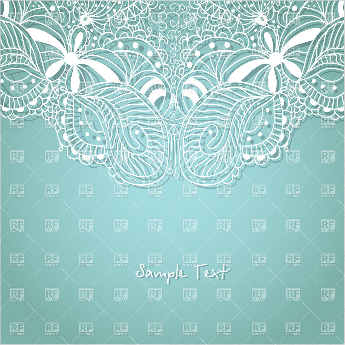 Vintage Lace In Blue Vector