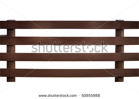 Wooden Rail Fence Isolated On White   Stock Photo
