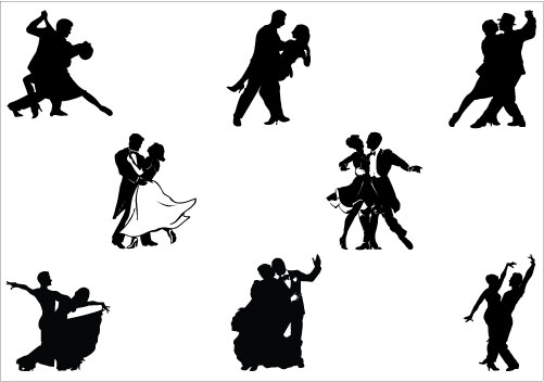 Ballroom Dancing Silhouette Vector Clipart