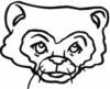 Black And White Ferret Face Clipart Image
