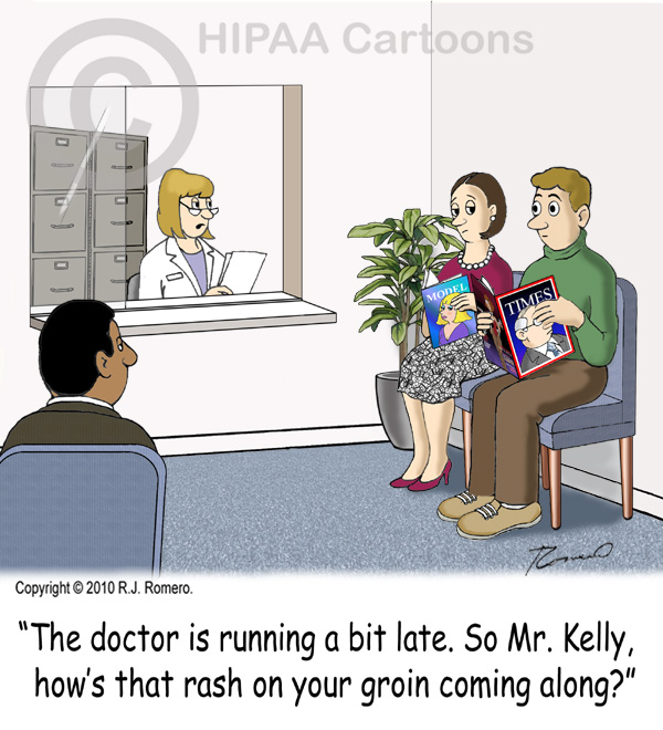 Cartoon Nurse Asks Patient In Waiting Room About His Rash P120